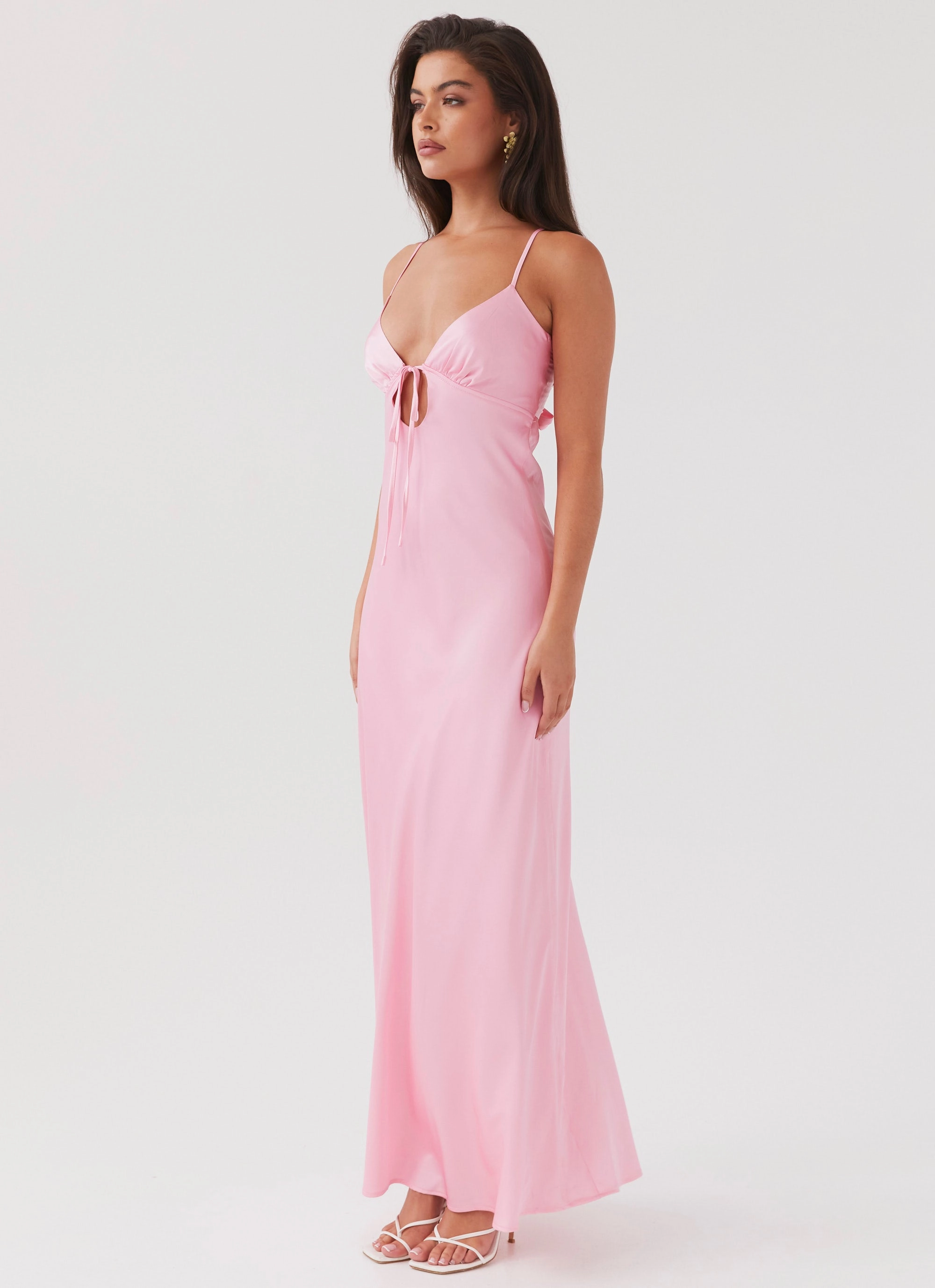 Flora Satin Maxi Dress - Candy Soft Air
