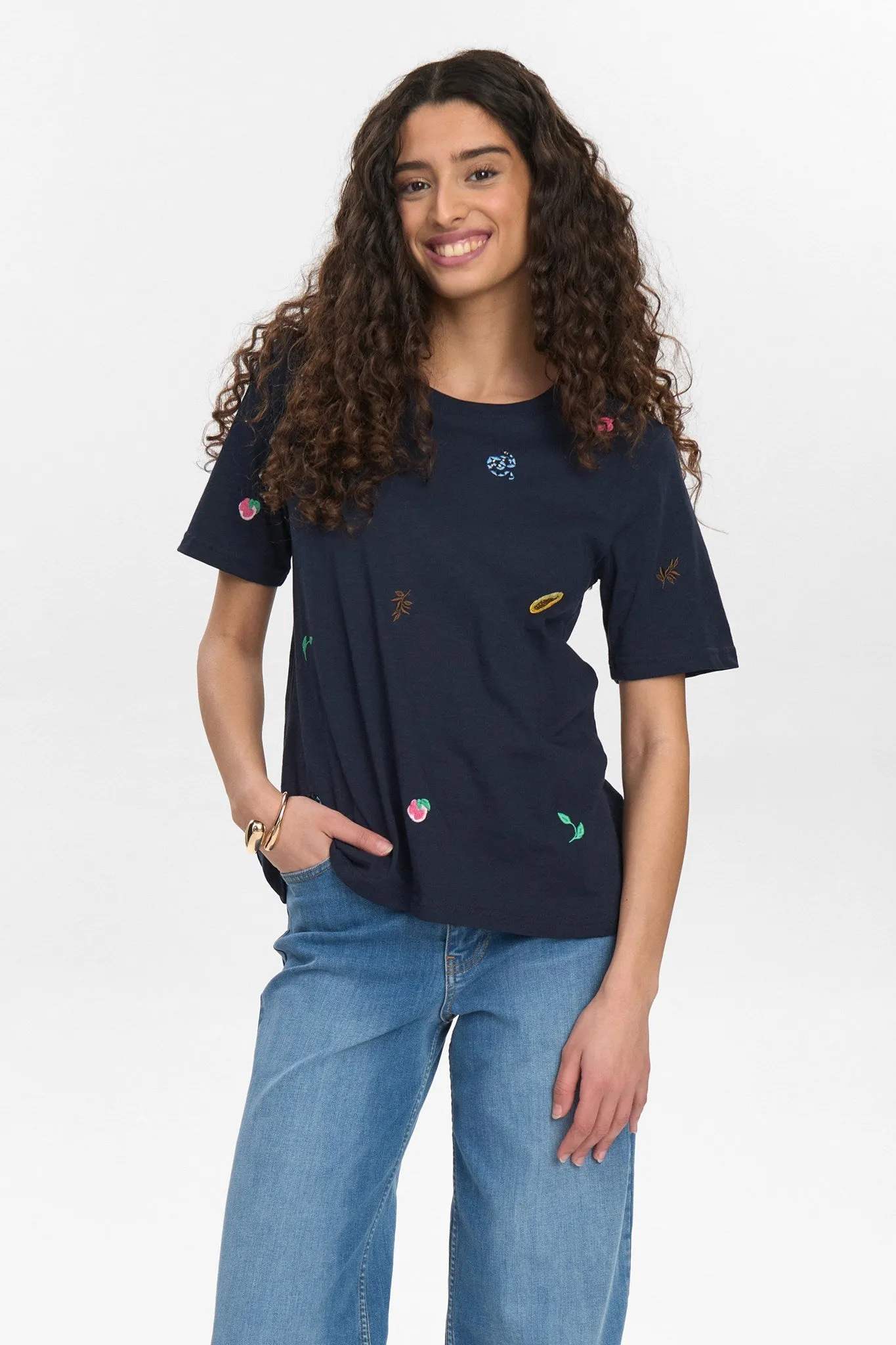 Flexible Material NUZOEY T-SHIRT - GOTS - Dark Sapphire