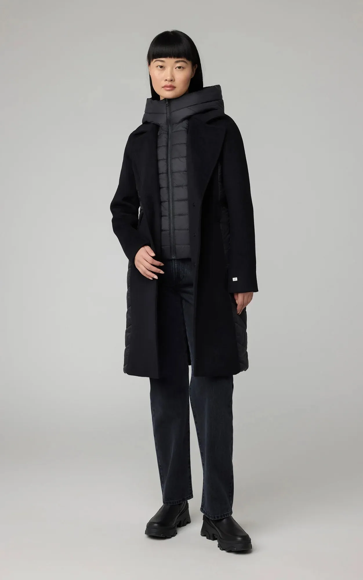 SOIA & KYO Adeline Wool Coat Low Profile Fastening Comfy Essentials