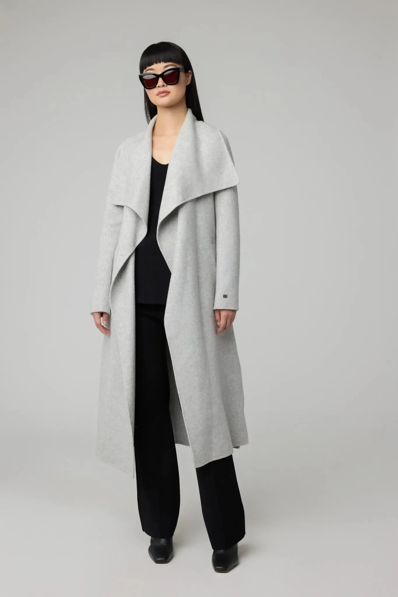 SOIA & KYO Britta Wool Coat Seamless Shoulder Design