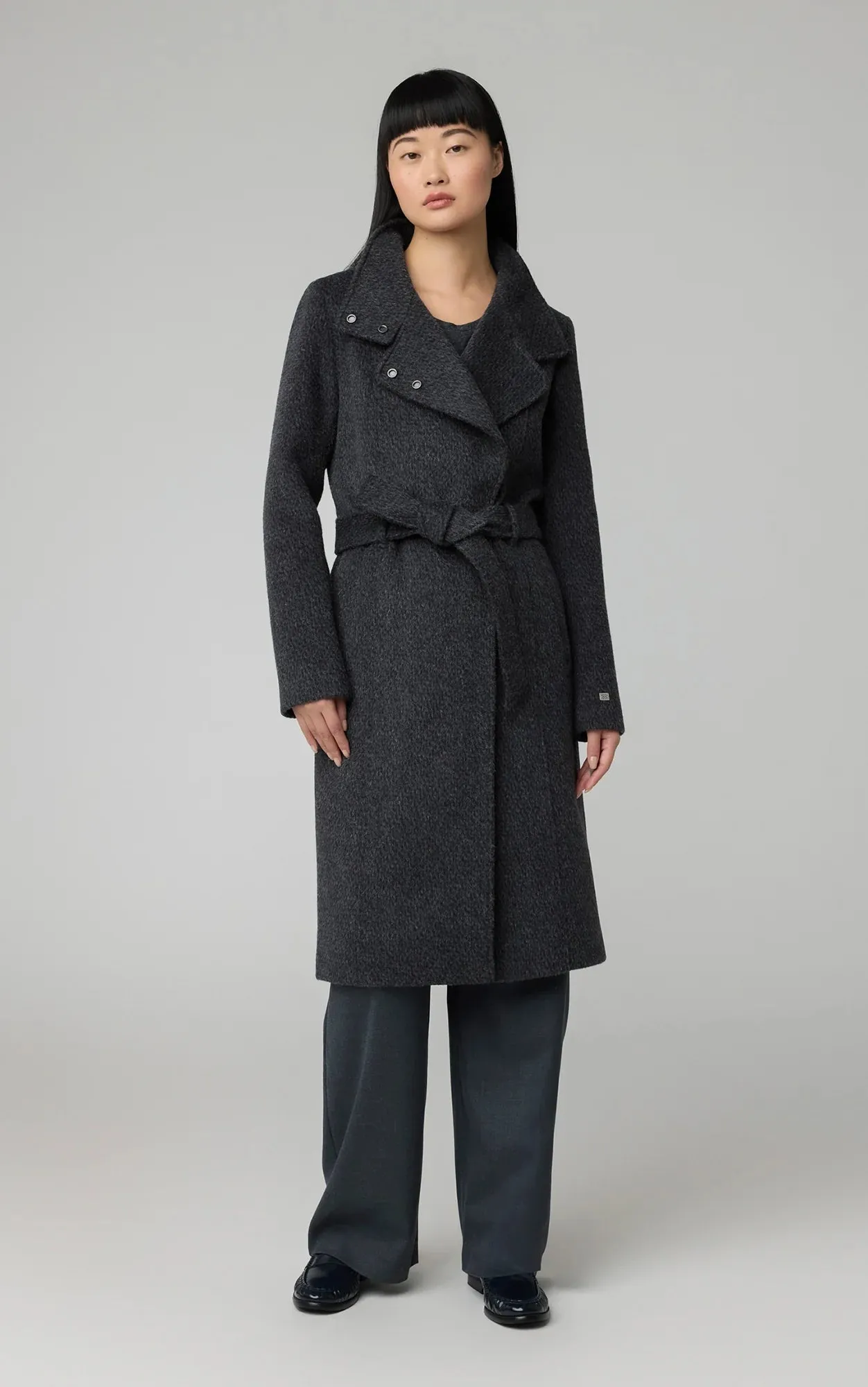 Ultraviolet Protection Factor Reinforced Edging SOIA & KYO Genie Wool Coat