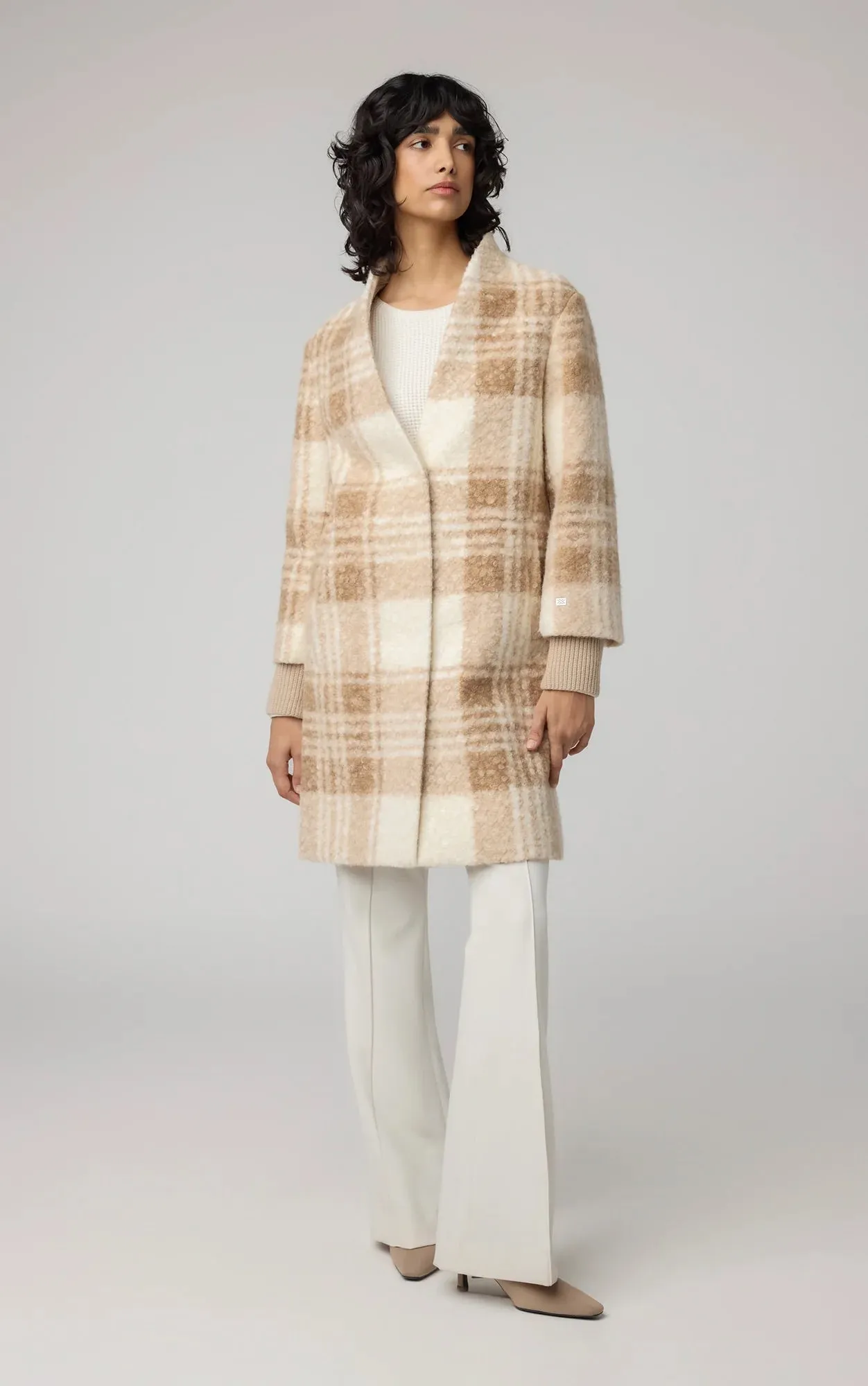 Reflective Safety Accents Rain Guard SOIA & KYO Samantha Plaid Coat