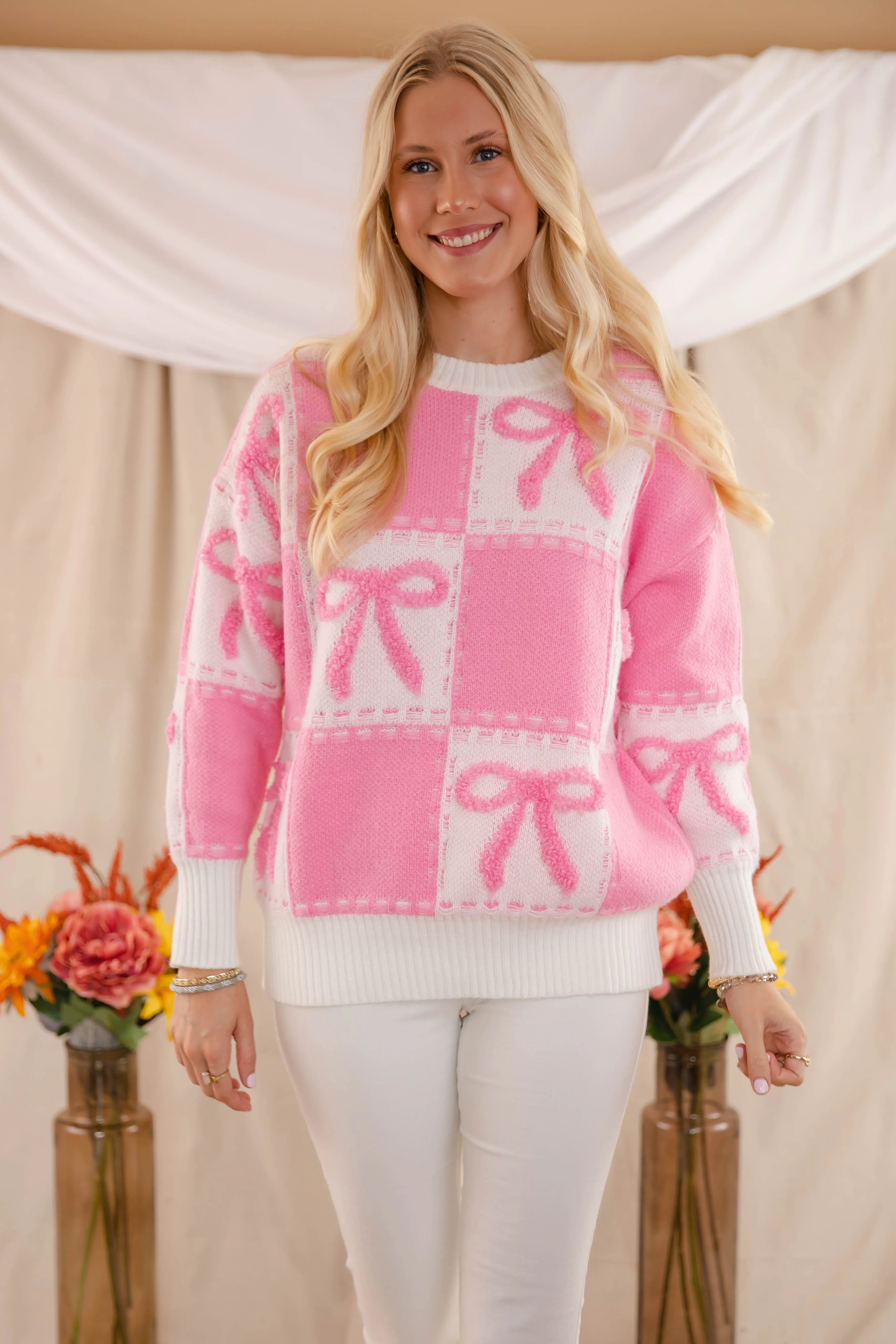 Something Timeless Sweater-Pink Bound Seam Edges Durable Blend