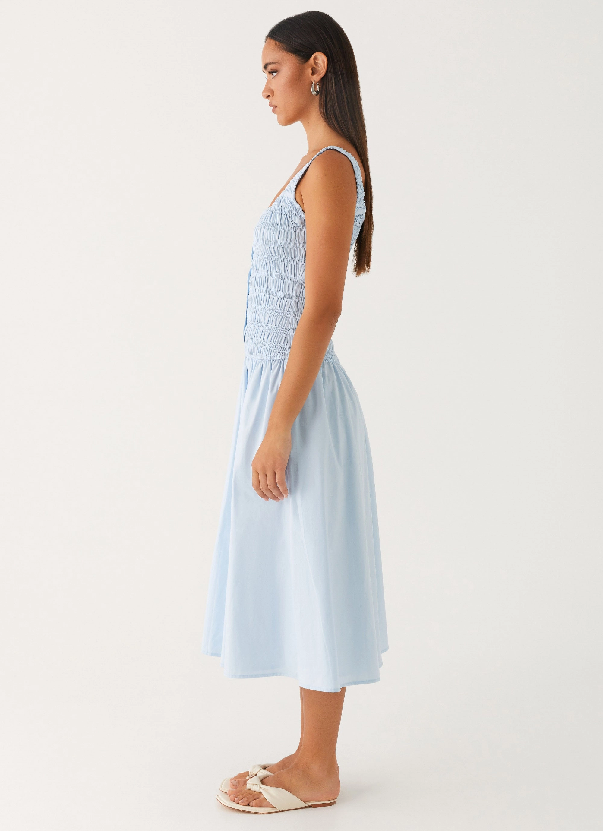 Day-To-Night Wear and Effortless fit dress. Wildflower Midi Dress - Blue