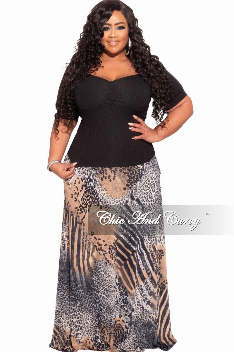 Slim Profile Final Sale Plus Size Short Sleeve Top in Black