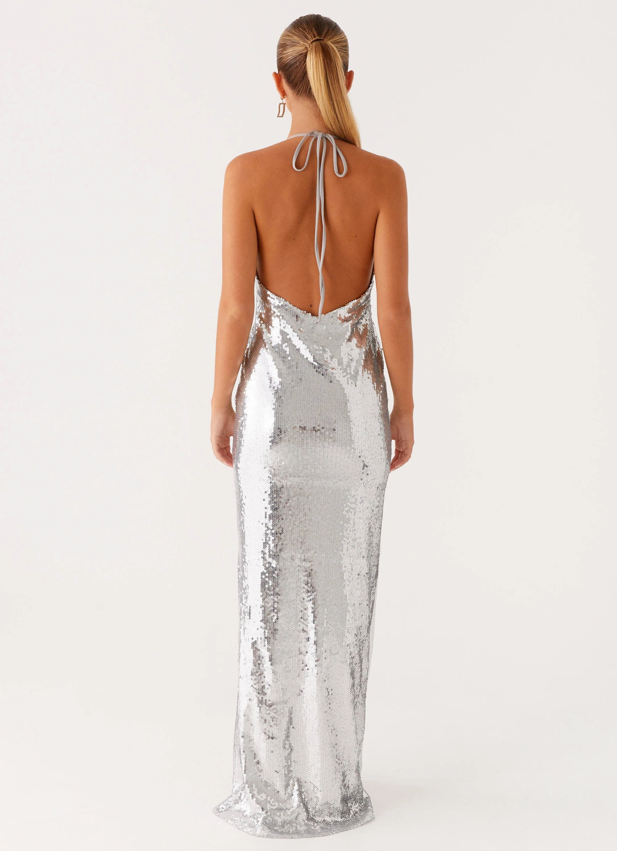 Billions Sequin Maxi Dress - Mirror Silver Casual and Smart