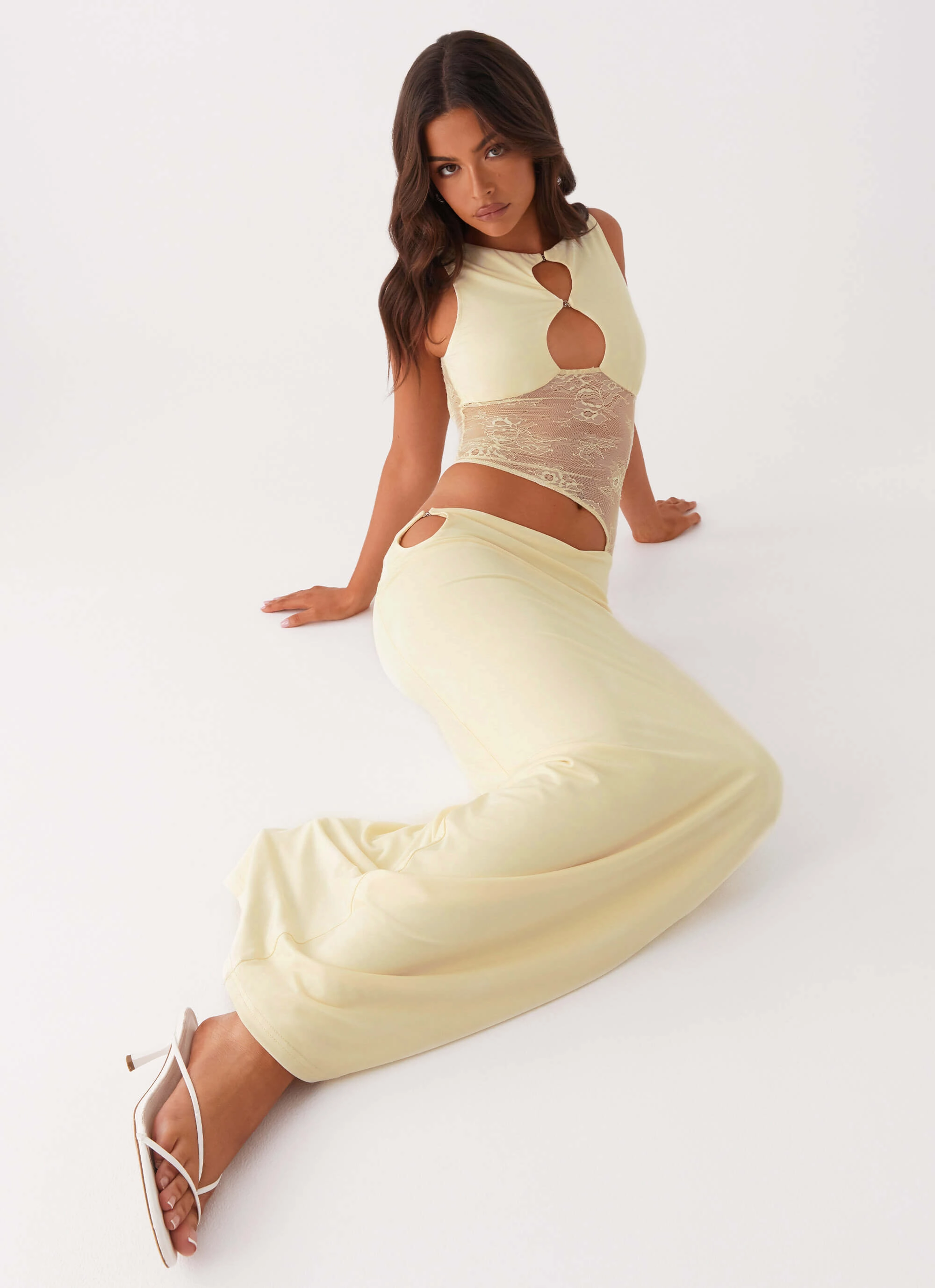 Prophecy Maxi Dress - Yellow Lace Soft