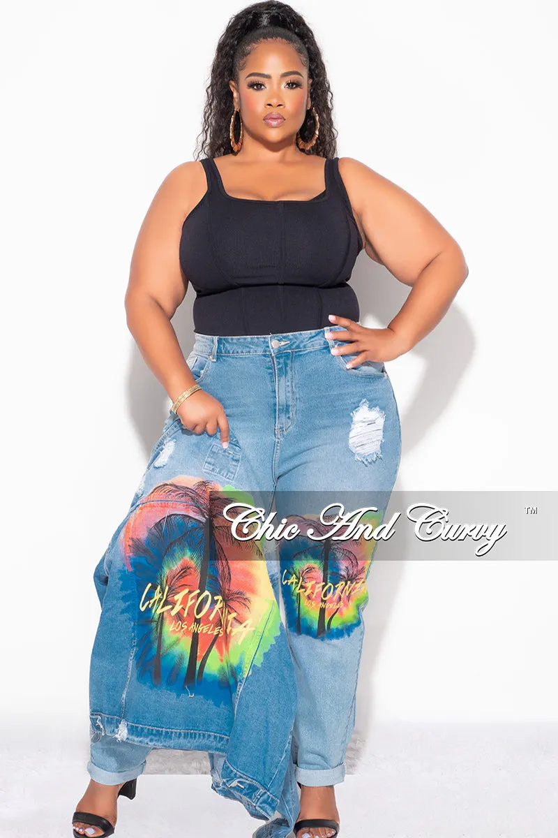 Final Sale Plus Size 2pc California Jacket and Pants Set in Denim Lightweight Fit