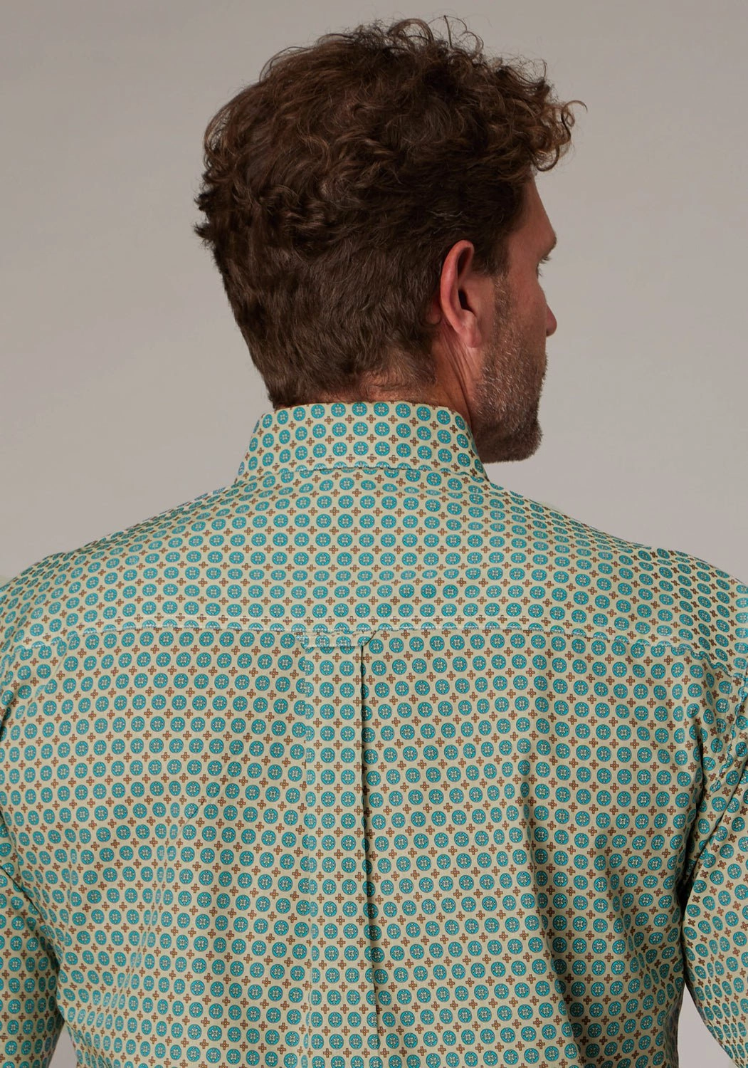 Roper Mens Sedona Foulard Turquoise 100% Cotton 1 Pkt S/S Shirt Striped Design