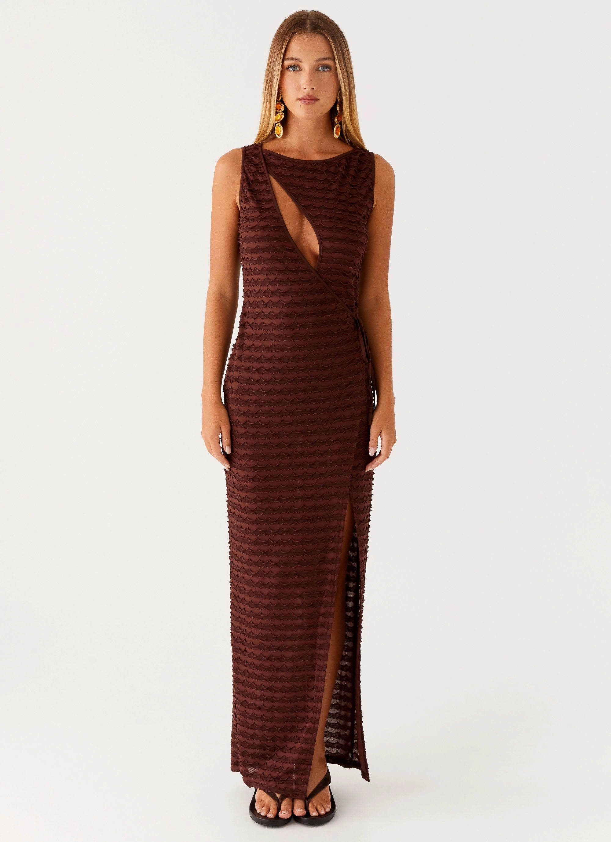 Sterling Wrap Maxi Dress - Chocolate Tie-dye