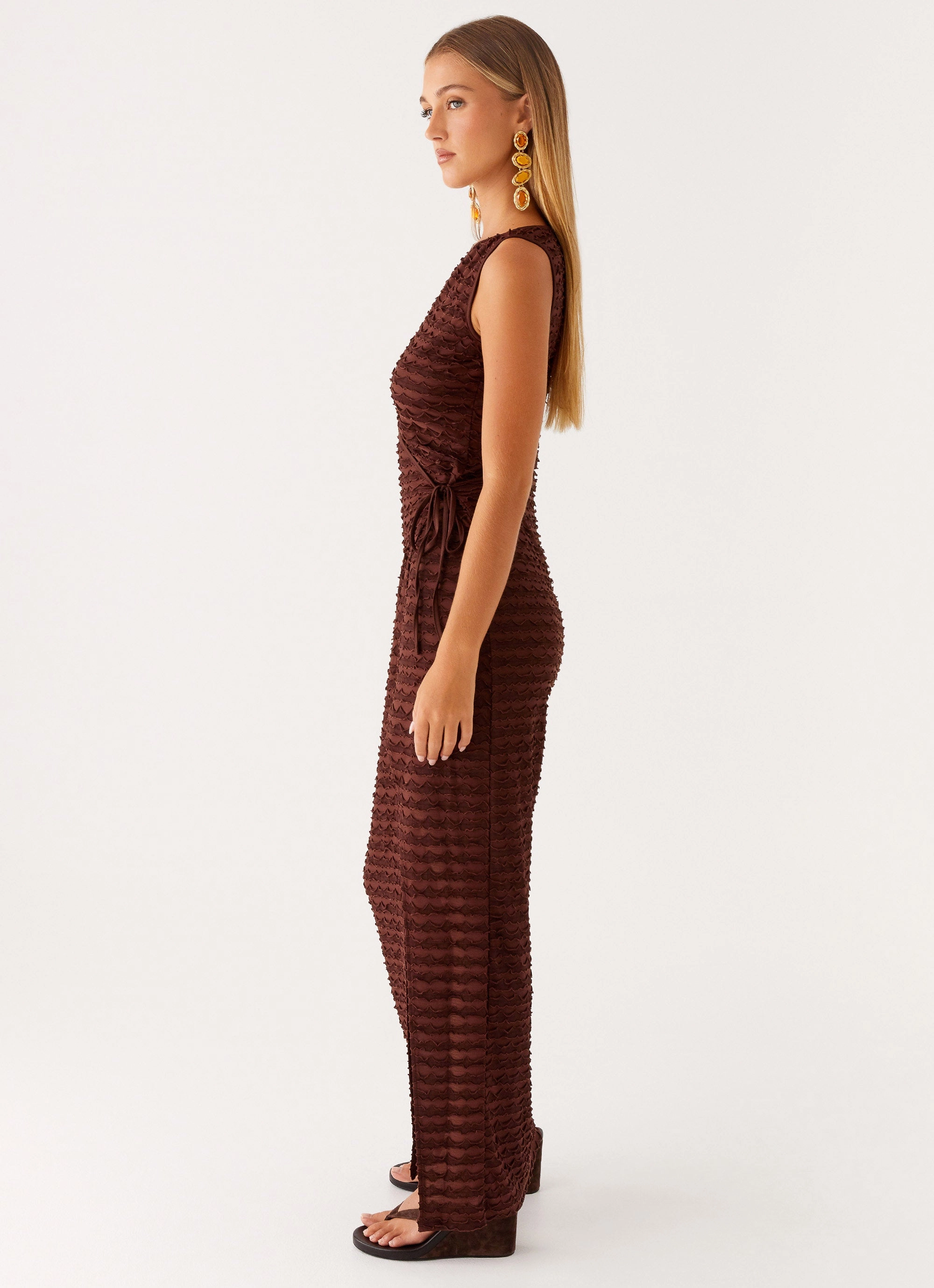 Sterling Wrap Maxi Dress - Chocolate Elegant Touch