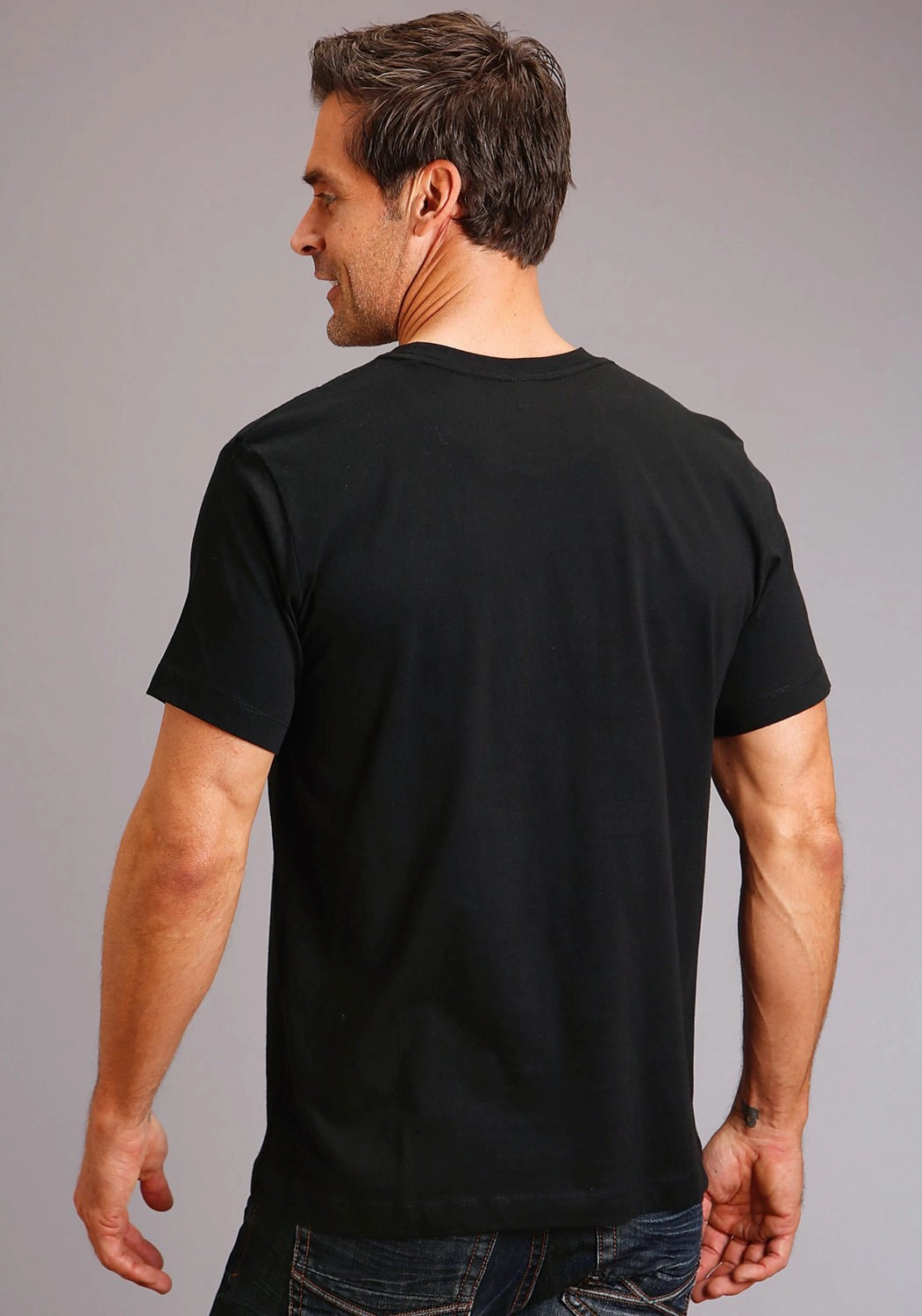 Effortless Style Stetson Mens Black 100% Cotton The Boss S/S Raw Edge T-Shirt