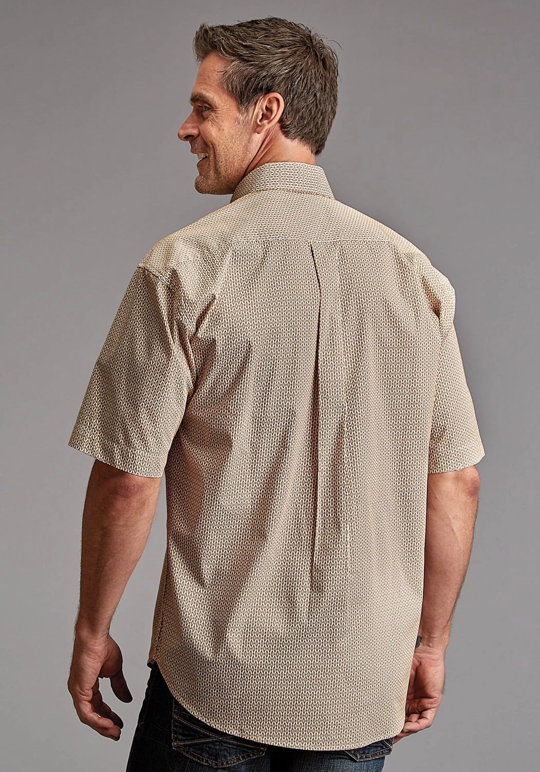 Camouflage Print Fashion staples Stetson Mens Diamond Eye Geo Orange 100% Cotton 1 Pkt S/S Shirt