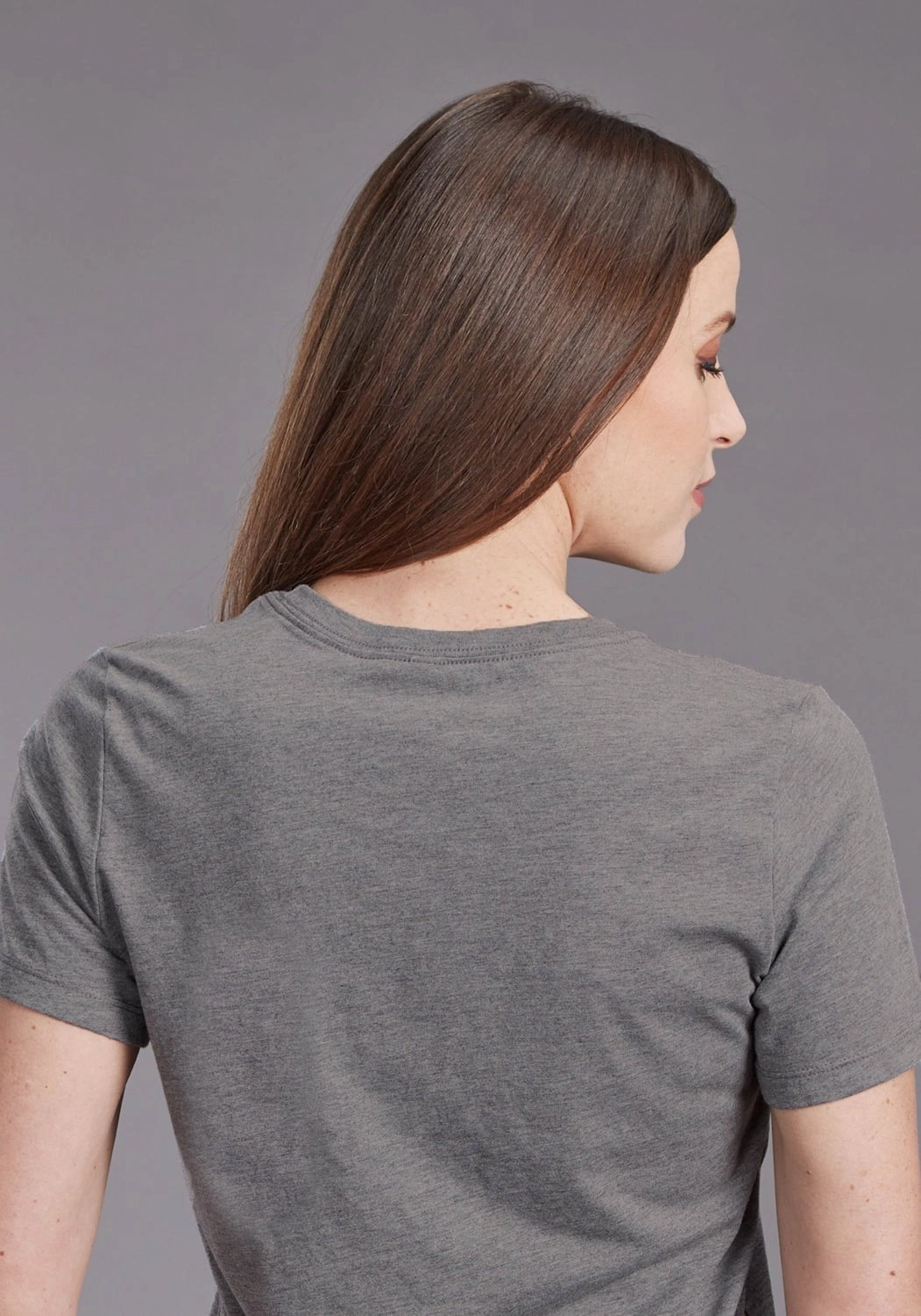 Abstract art Versatile Outfit Stetson Womens Bronc Rider Grey Cotton Blend S/S T-Shirt