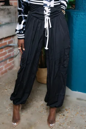 Casual Fit Carmen Cargo Genie Pants - Black