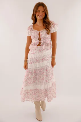 Comfortable Fit Look Stay Flexible Floral Whispers Midi Skirt