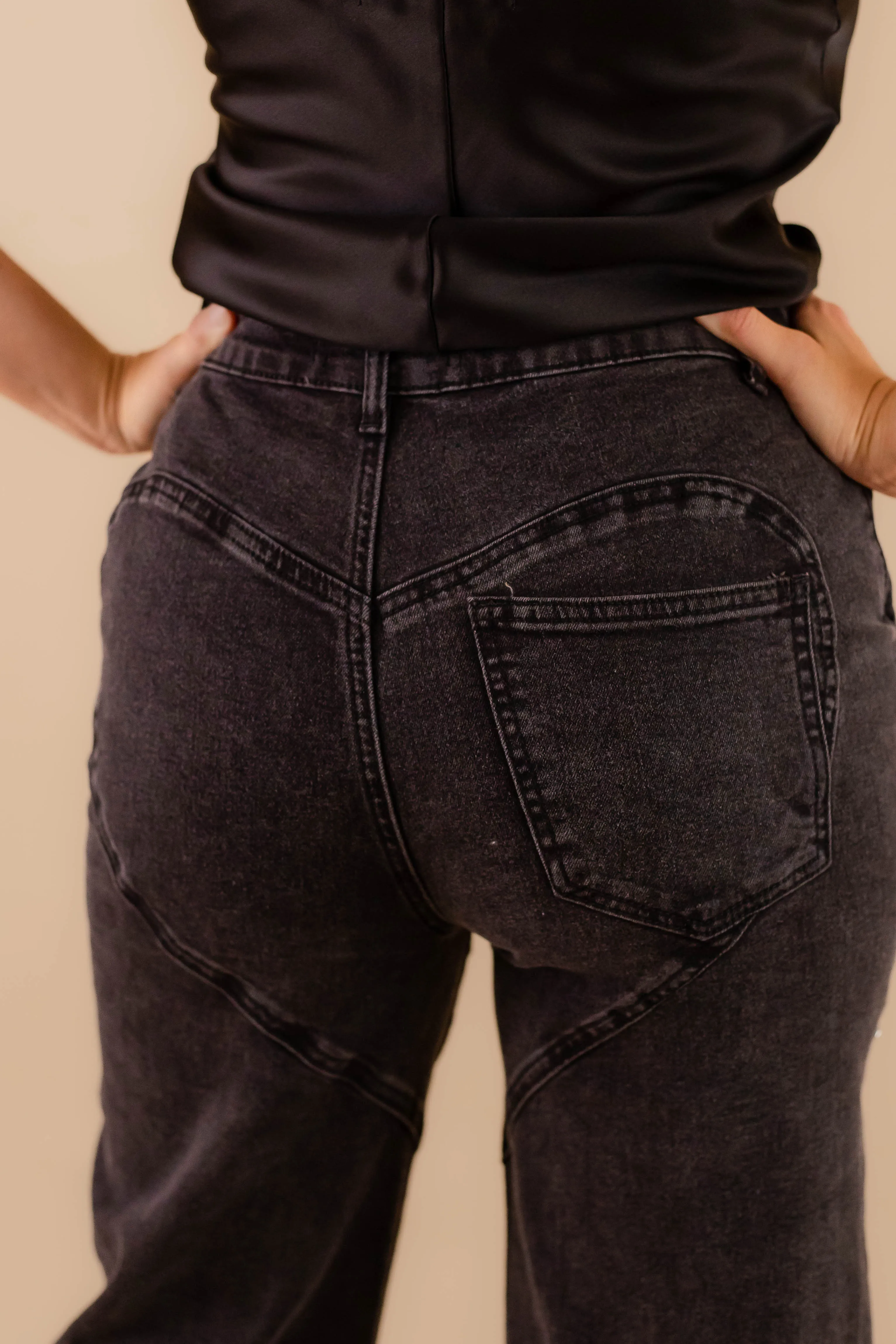 Non Clip RESTOCK: Big Personality Rhinestone Denim-Black