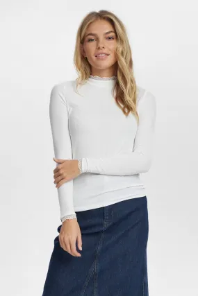 NUBOWIE LACE BLOUSE - Cloud Dancer UV Protective Coating