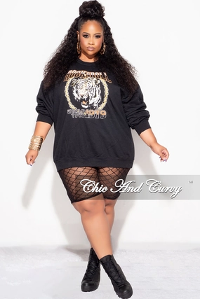 Wrinkle Free Fabric Final Sale Rock and Roll World Tour Sweatshirt in Black