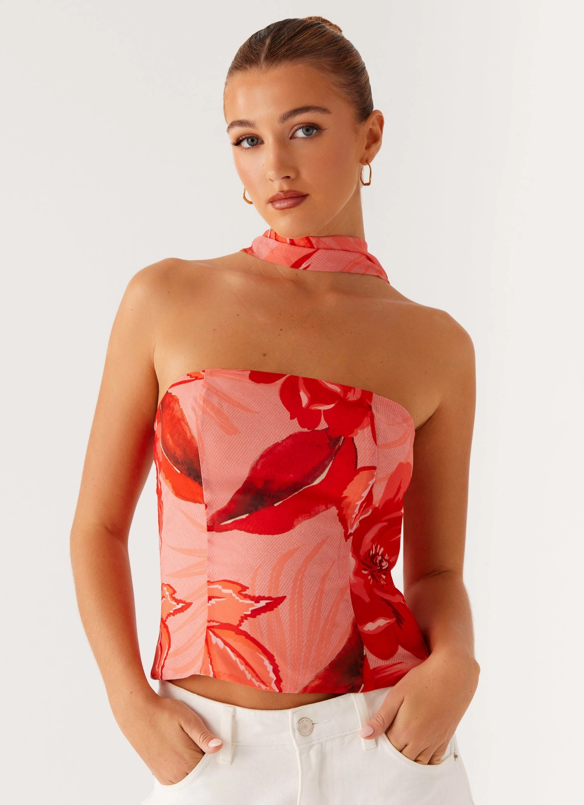 Anais Scarf Top - Sicily Sunset Print FrictionReducing