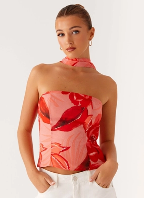 Anais Scarf Top - Sicily Sunset Print FrictionReducing