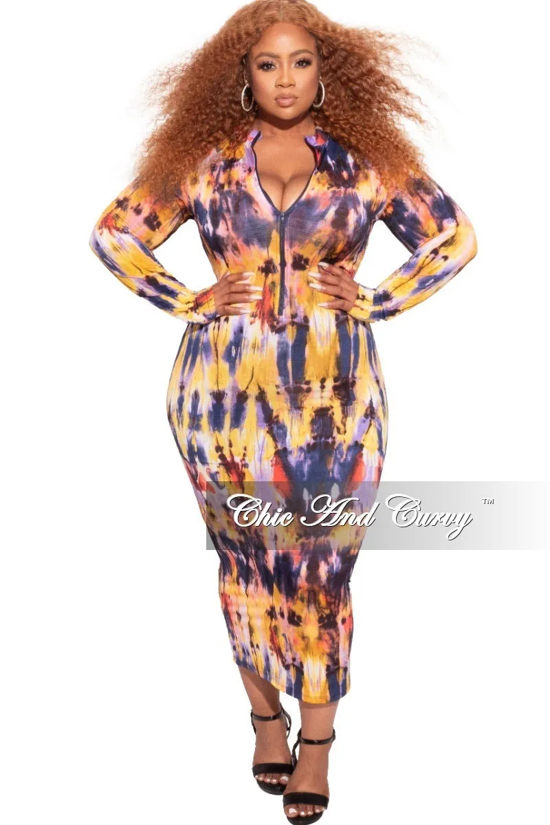 Final Sale Plus Size BodyCon in Multi-Color Print No Gap Waist