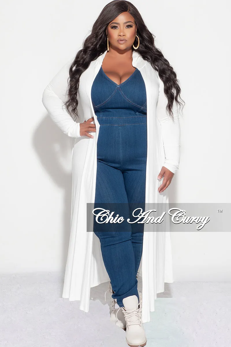 Core Flex Final Sale Plus Size Hooded Duster in Ivory