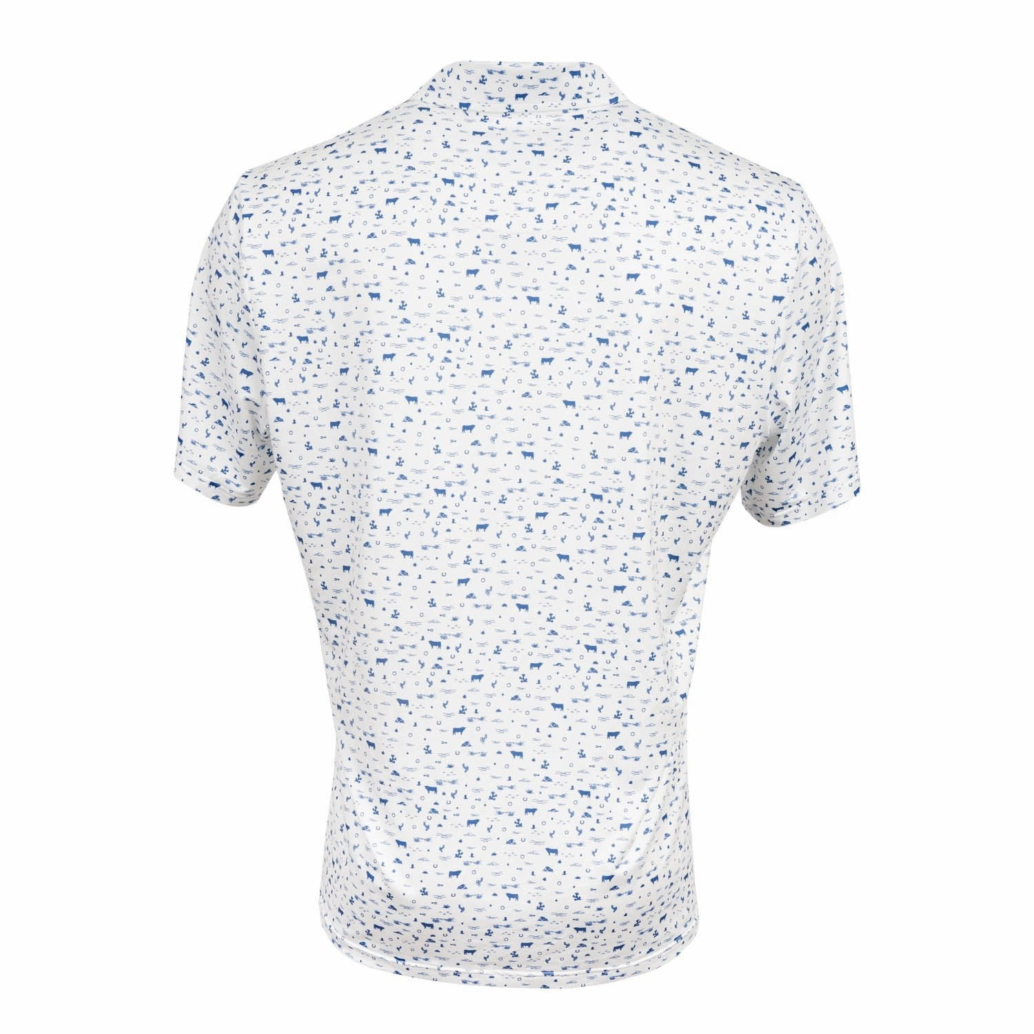 STS Ranchwear Mens Fairway Blaze White/Navy Poly/Spandex S/S Polo Shirt Military Inspired Soft Collar Design