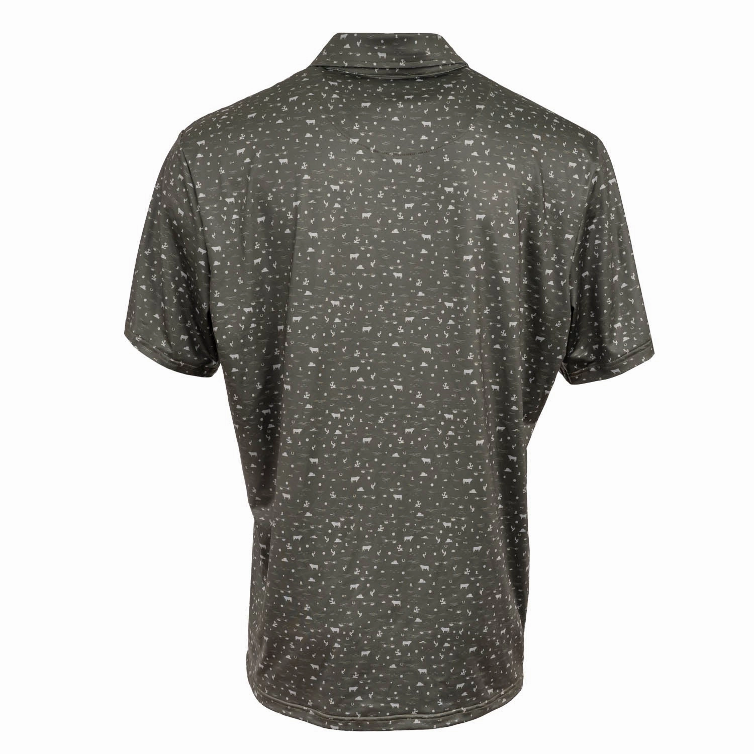 Solid Color STS Ranchwear Mens Fairway Forest Green/Tan Poly/Spandex S/S Polo Shirt