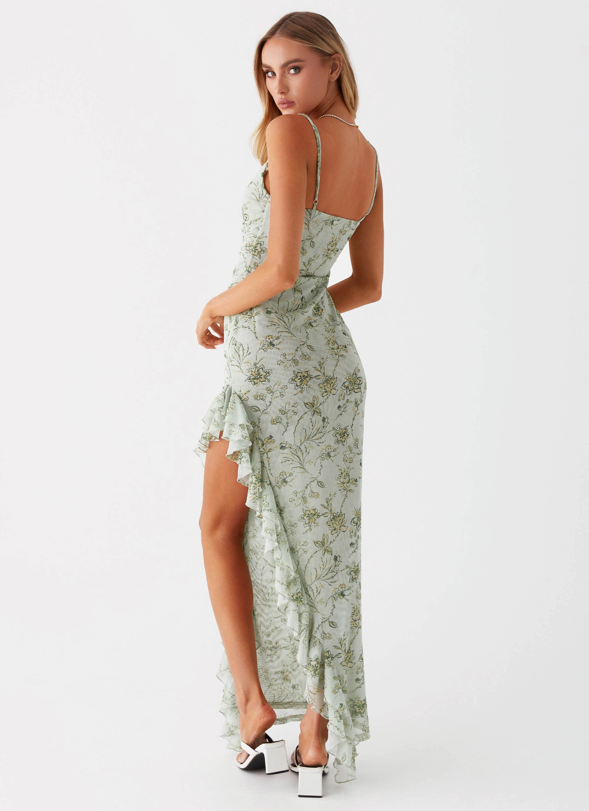 Princessa Maxi Dress - Sage Floral Fresh Glow