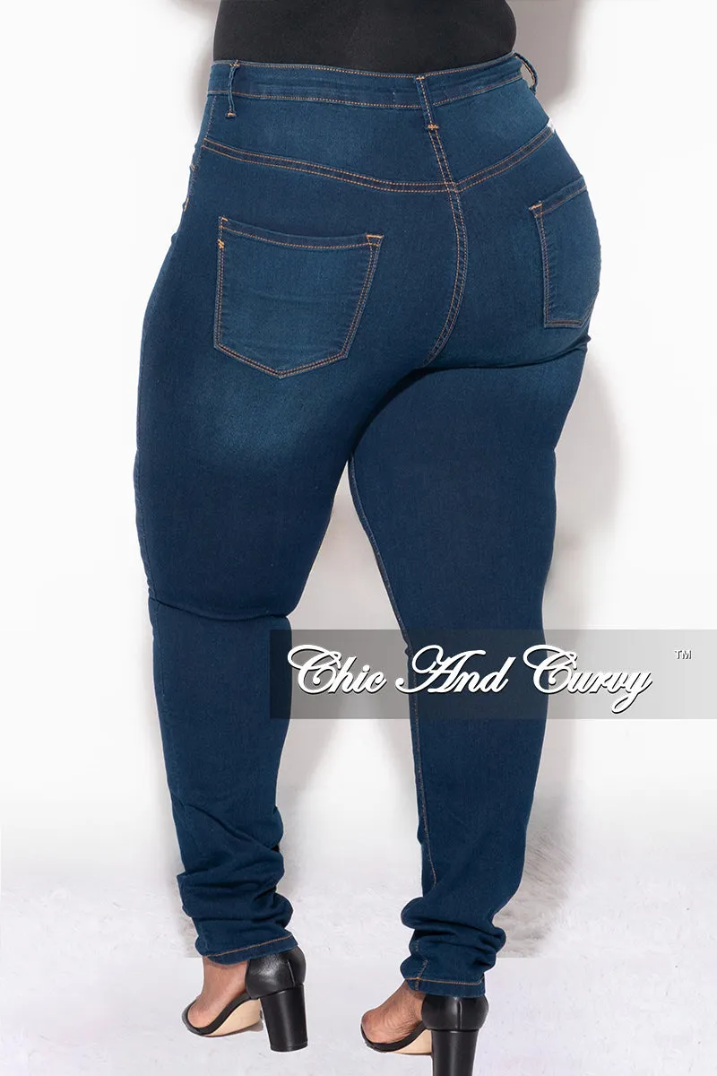 DurableReinforcedMaterial Final Sale Plus Size High Waist Jeans in Dark Denim