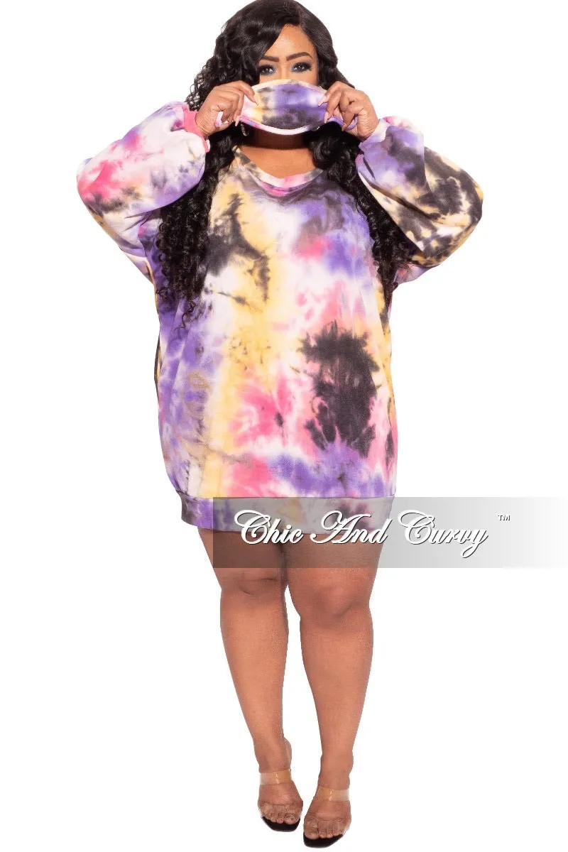 Anti Pilling Final Sale Plus Size Jogger Dress in Tie Dye