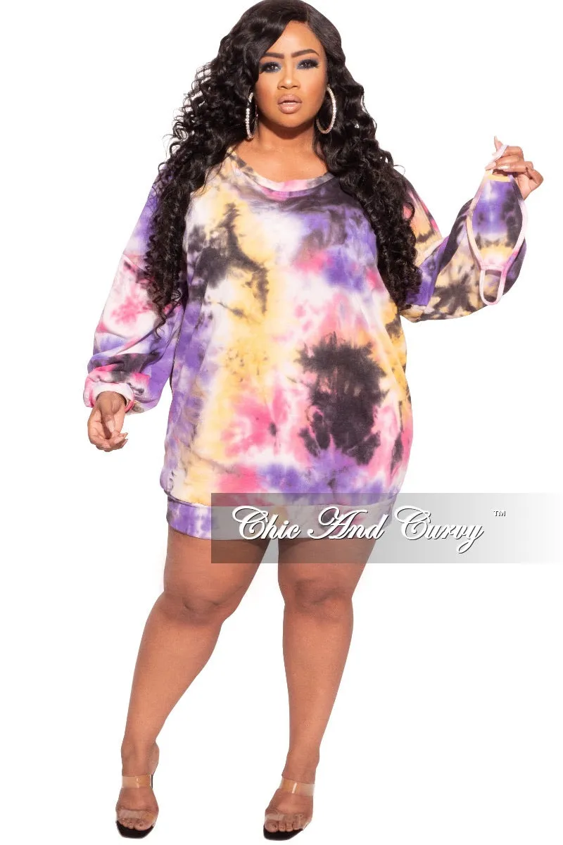 Final Sale Plus Size Jogger Dress in Tie Dye Trendy Comfort