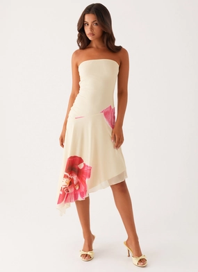 Vibrant Form Mariposa Midi Dress - Orchid Yellow