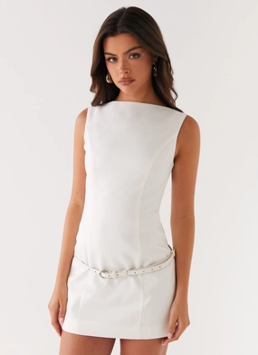 Jaci Mini Dress - White Soft Shape