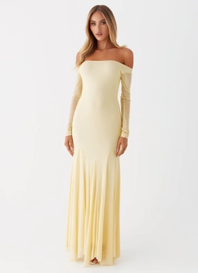 Maribel Maxi Dress - Yellow Flattering Comfort Wear