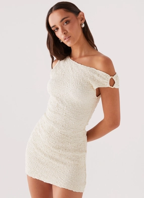 Farah Off Shoulder Mini Dress - White Fashion Fit