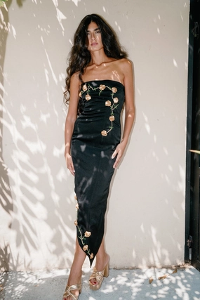 Rosette Dress Chic Silhouette Exclusive-Design