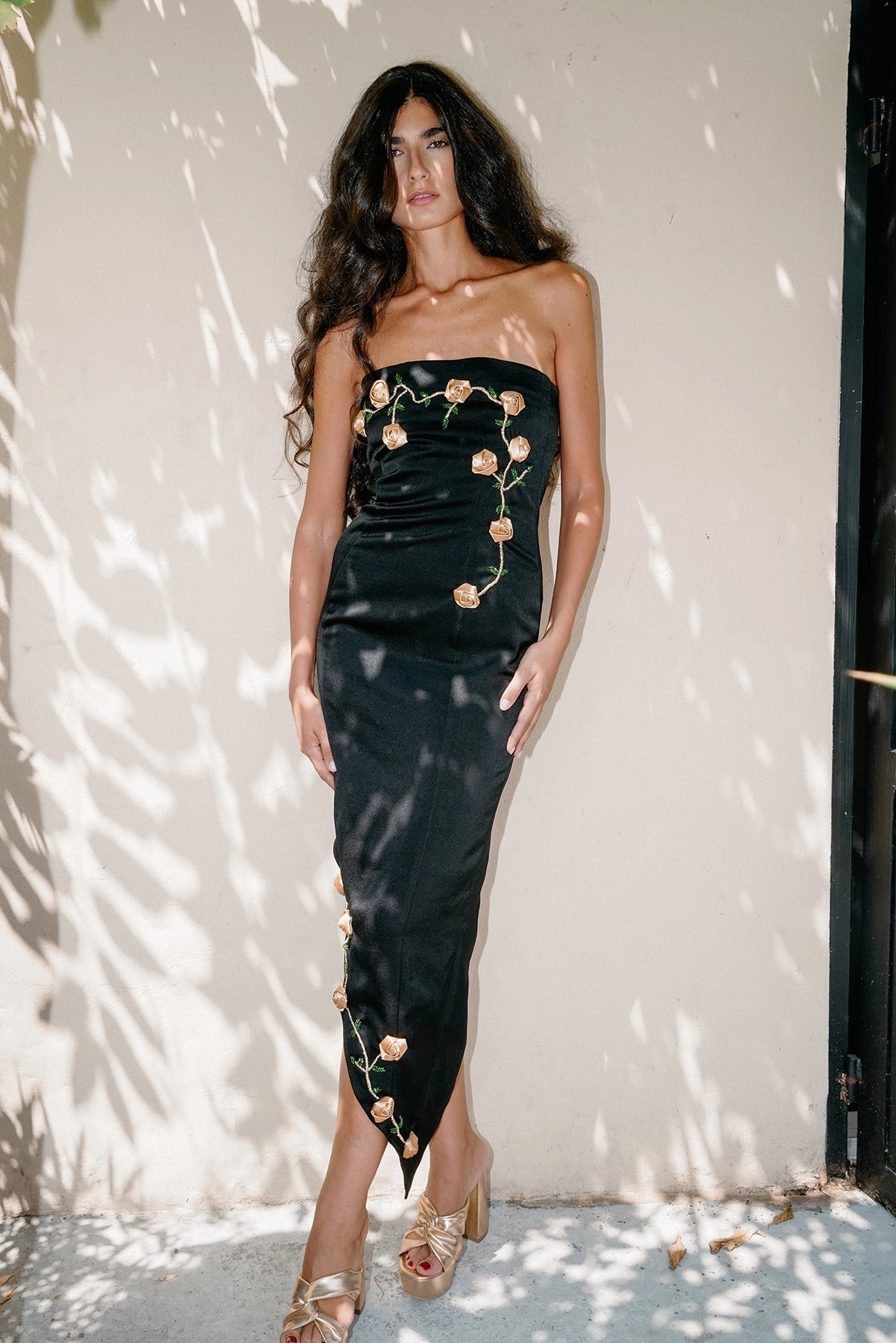 Rosette Dress Chic Silhouette Exclusive-Design