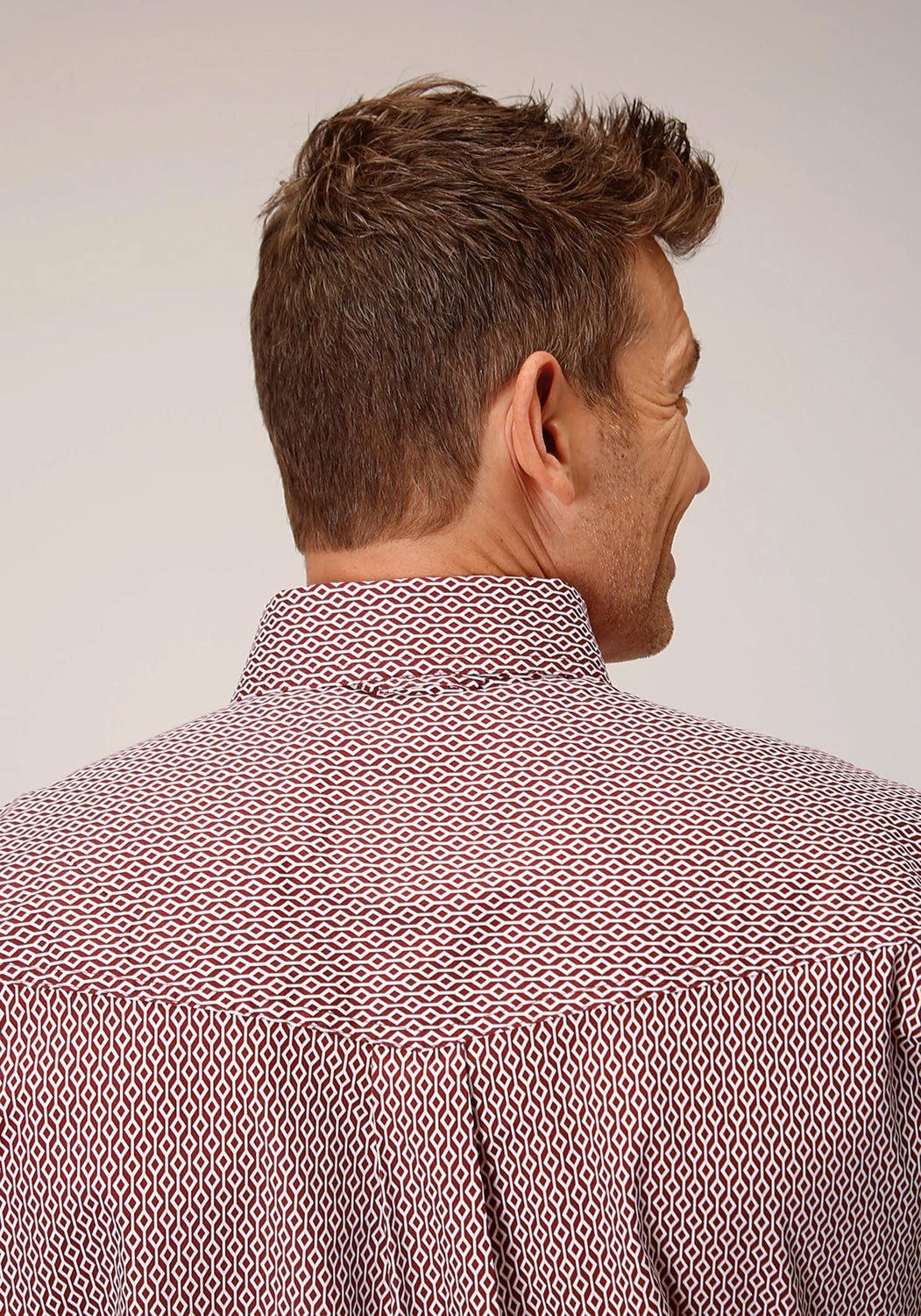 Multipocket Style Roper Mens Climbing Diamond Red Cotton Blend S/S Shirt