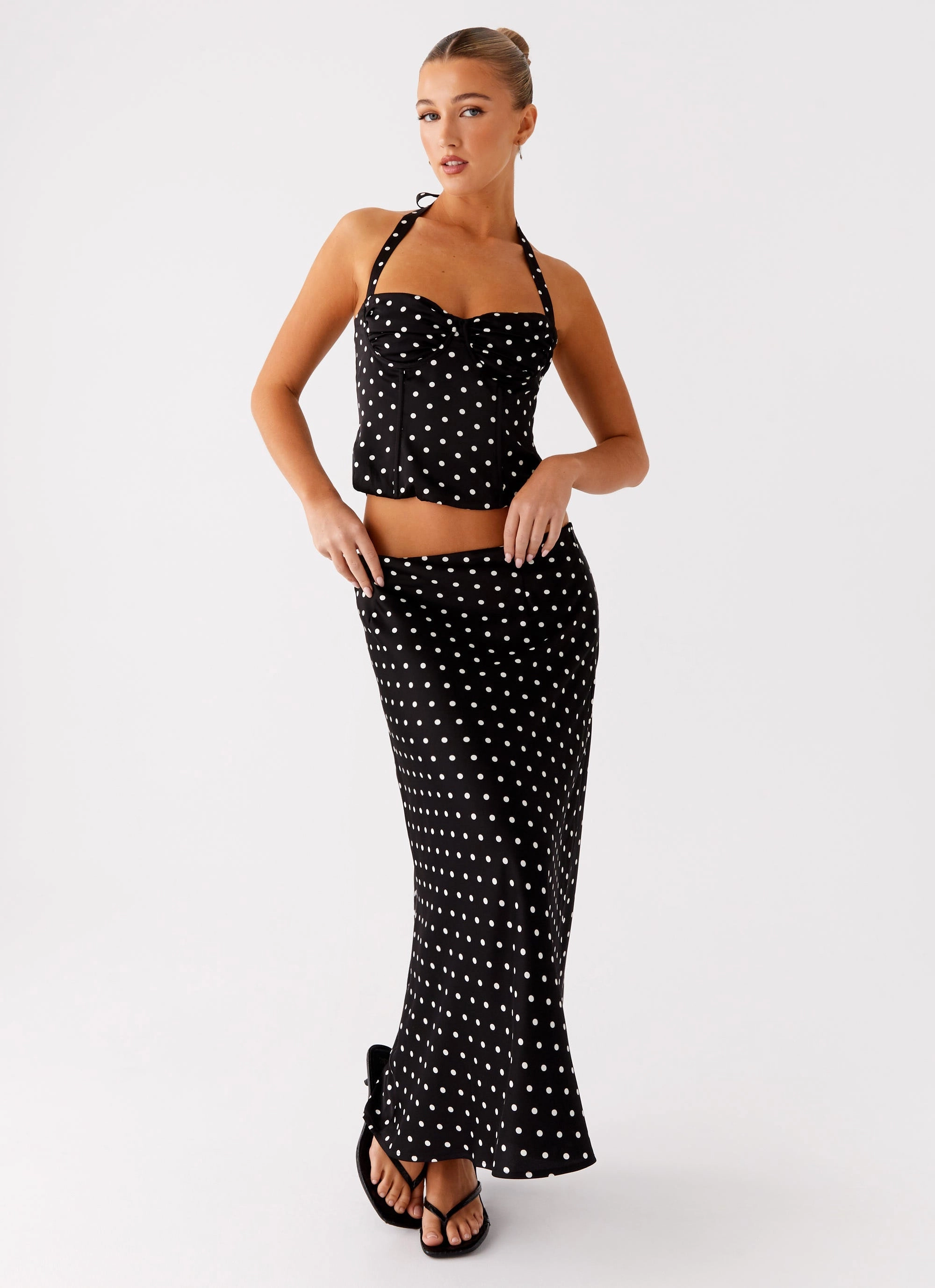Weekend Fashion Breanne Top - Black Polka Dot