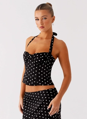 Breanne Top - Black Polka Dot Smart Comfort