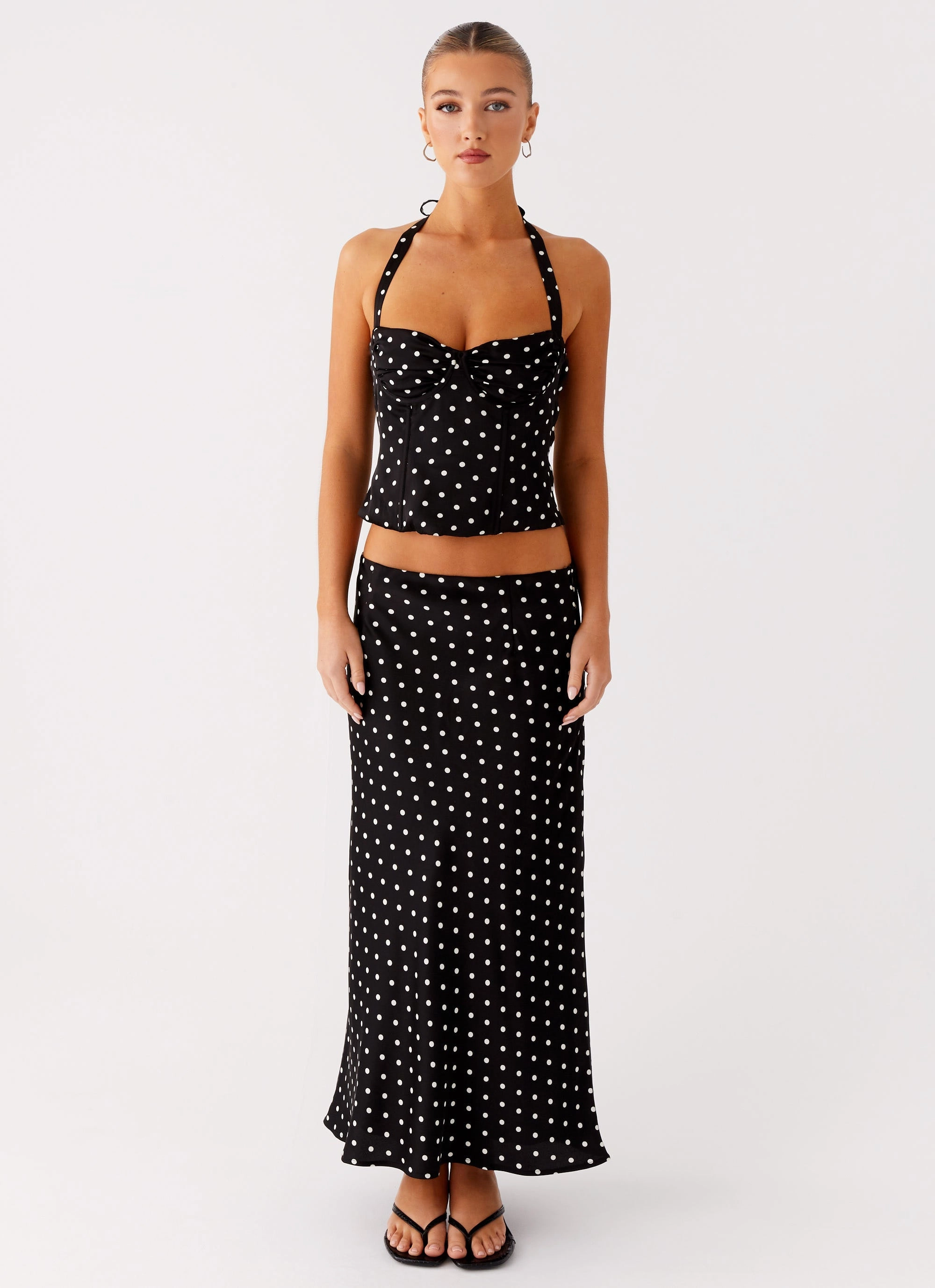Subtle Look Breanne Top - Black Polka Dot