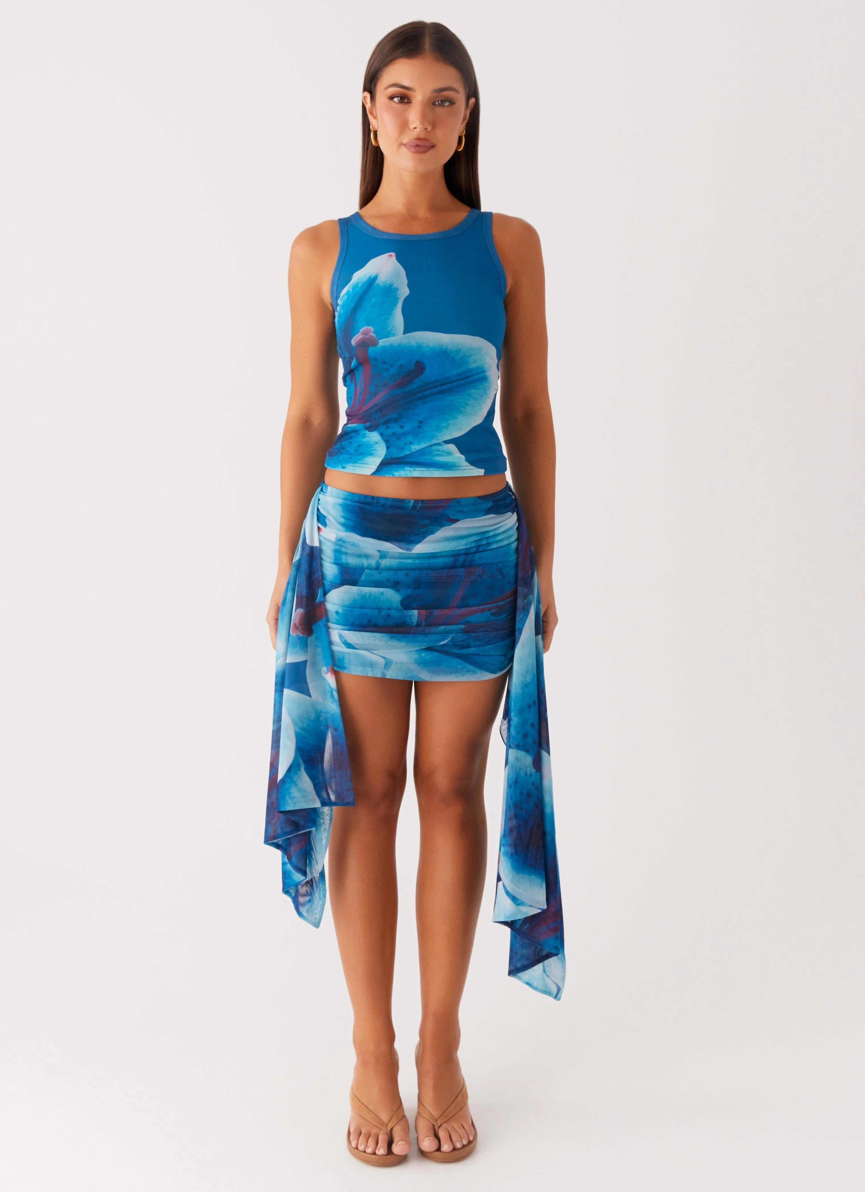 Sleek Appeal Sleek Flow Edera Tank - Turquoise Floral