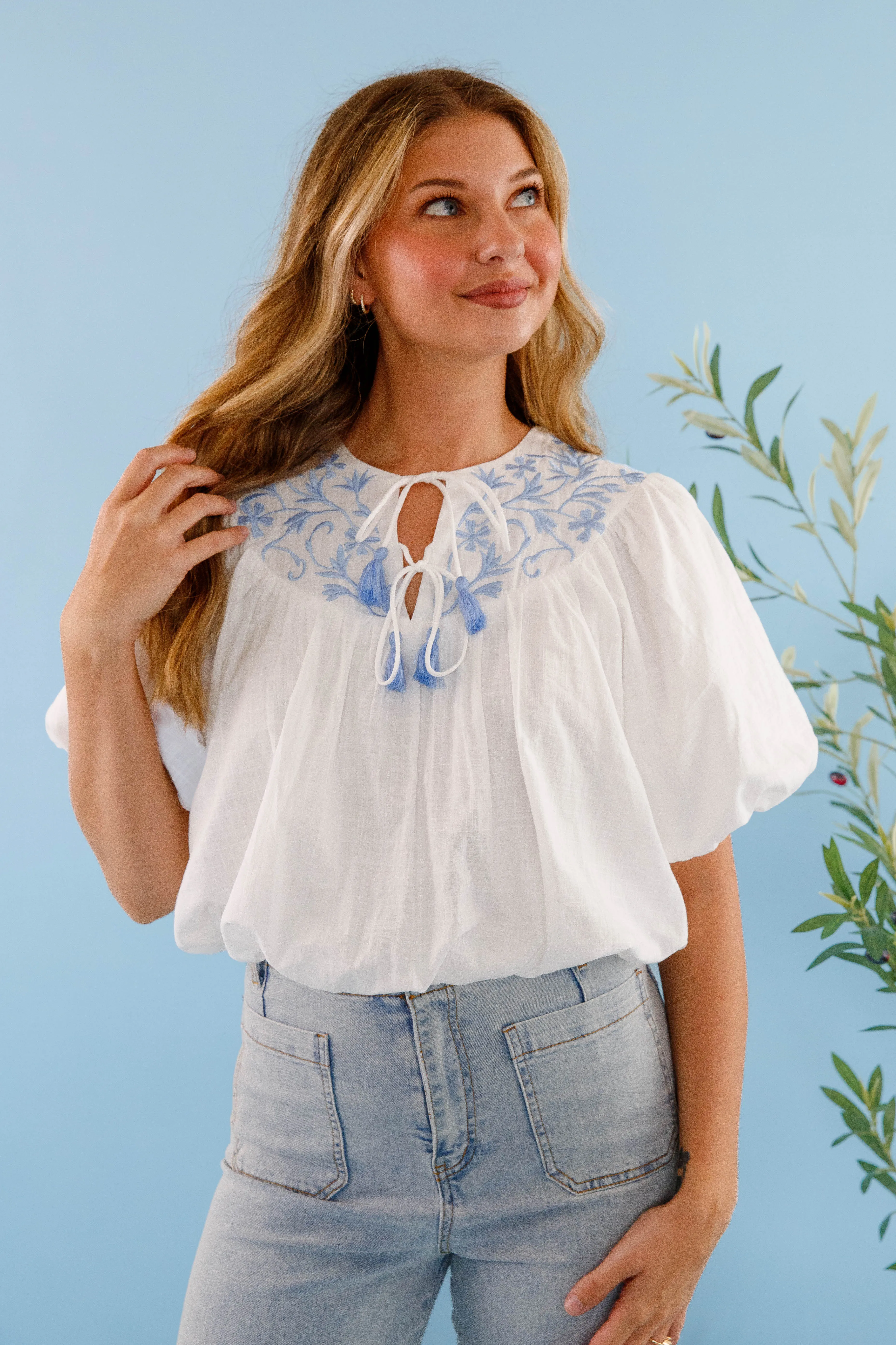 Summer Sensations Blouse DoubleStitchedHem