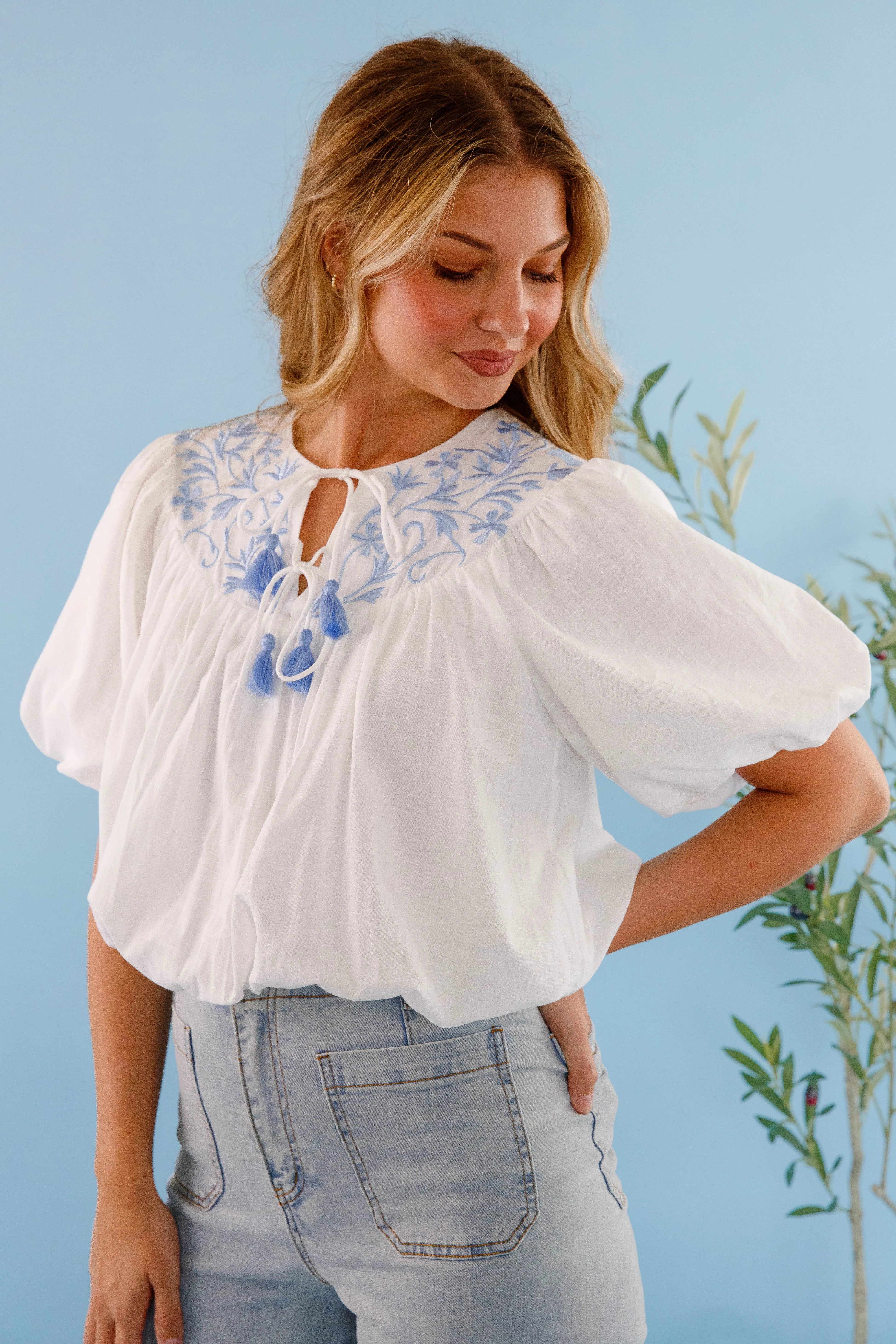 Flexible Ribbing Summer Sensations Blouse