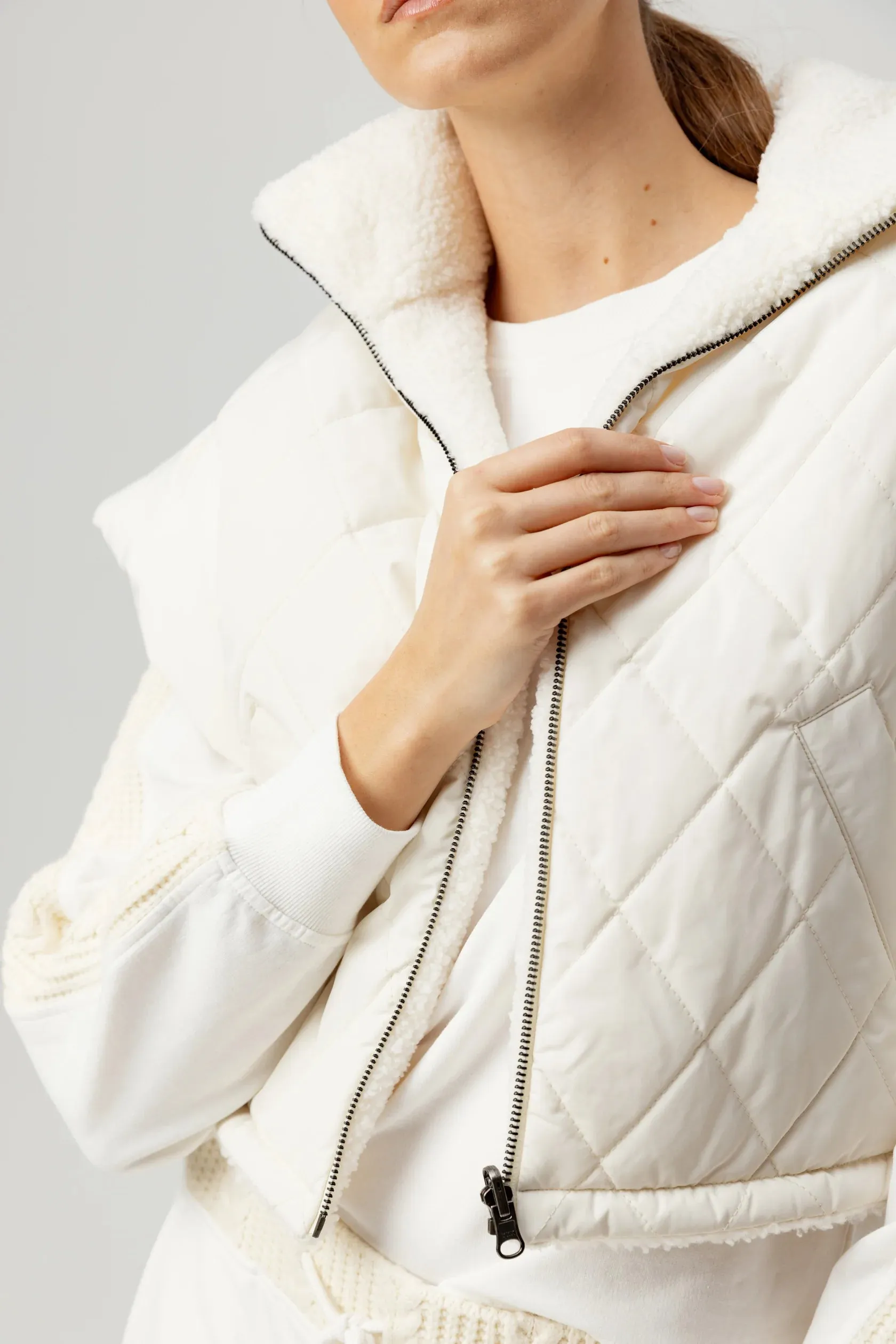 Easy Fit Ribbed Neckline Sundays Rhea Vest