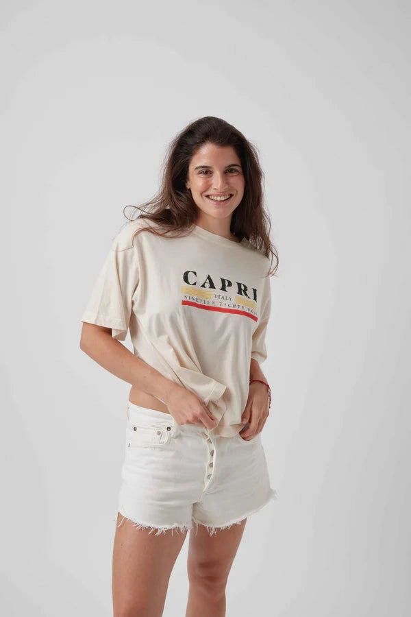 Sunny Somewhere Capri Boyrfriend Tee FourWayStretchFabric