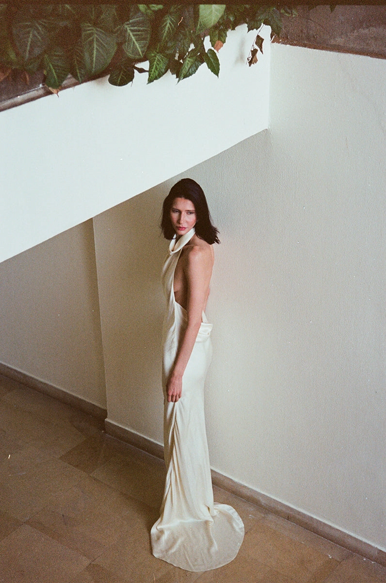 Party outfit Contrast-Piping Sunset Dress