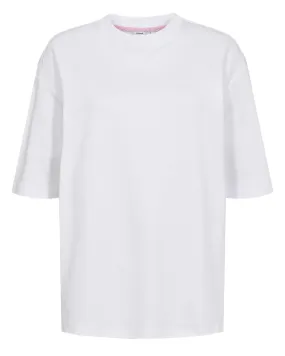 NUGIRA T-SHIRT - Bright White Textured Weave LightweightFabric